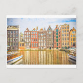 Kanaal in Amsterdam Briefkaart (Voorkant)