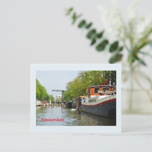 Kanaal in Amsterdam Briefkaart (Staand voorkant)