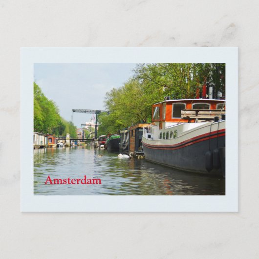 Kanaal in Amsterdam Briefkaart (Voorkant)
