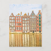 Kanaal in Amsterdam Briefkaart (Voorkant)