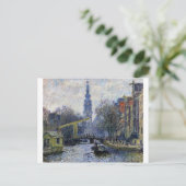 Kanaal in Amsterdam door Claude Monet Briefkaart (Staand voorkant)