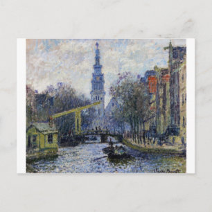 Kanaal in Amsterdam door Claude Monet Briefkaart