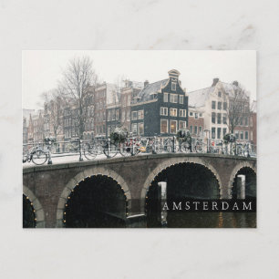 Kanaal in Amsterdam in de winter Briefkaart