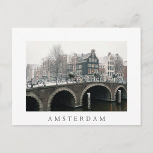 Kanaal in Amsterdam in de winter Briefkaart