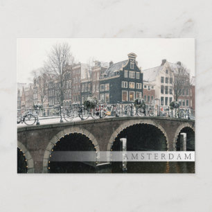 Kanaal in Amsterdam in de winter Briefkaart