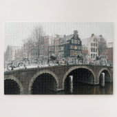 Kanaal in Amsterdam in de winter Legpuzzel (Horizontaal)