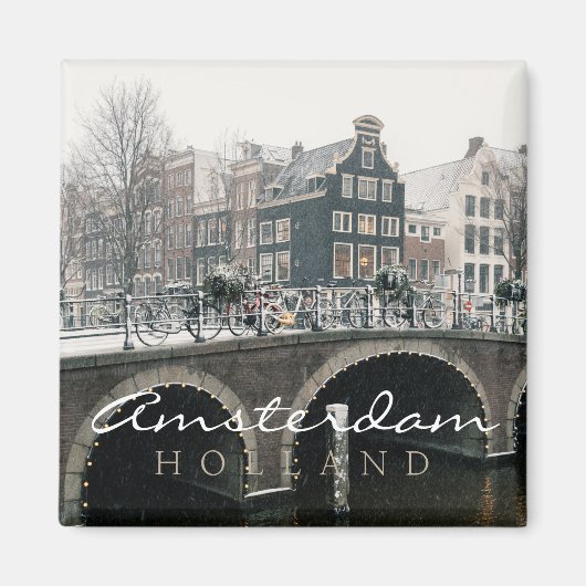 Kanaal in Amsterdam in de winter Magneet (Voorkant)