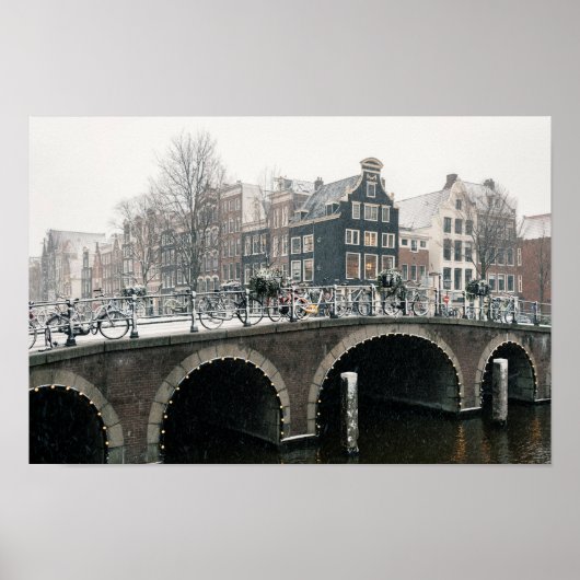 Kanaal in Amsterdam in de winter Poster (Voorkant)