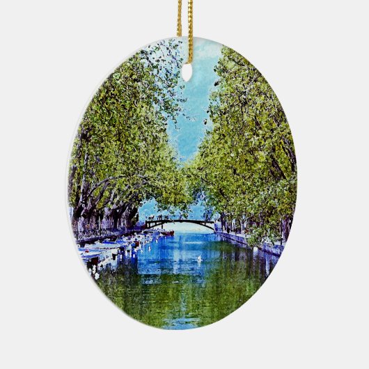 Kanaal in Annecy Frankrijk Keramisch Ornament (Rechts)