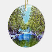 Kanaal in Annecy Frankrijk Keramisch Ornament (Links)