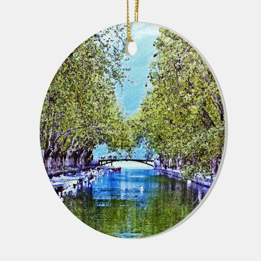 Kanaal in Annecy Frankrijk Keramisch Ornament (Links)