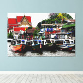 Kanaal in Bangkok Thailand Canvas Afdruk (Insitu (Houten vloer))