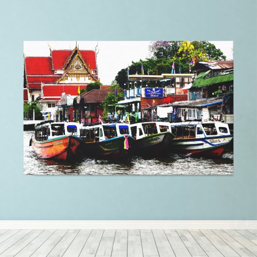 Kanaal in Bangkok Thailand Canvas Afdruk (Insitu (Houten vloer))