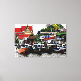 Kanaal in Bangkok Thailand Canvas Afdruk
