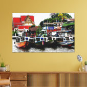 Kanaal in Bangkok Thailand Canvas Afdruk (Insitu (Woonkamer))