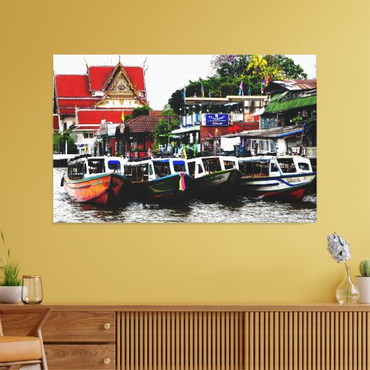 Kanaal in Bangkok Thailand Canvas Afdruk (Insitu (Woonkamer))