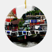 Kanaal in Bangkok Thailand Keramisch Ornament (Achterkant)