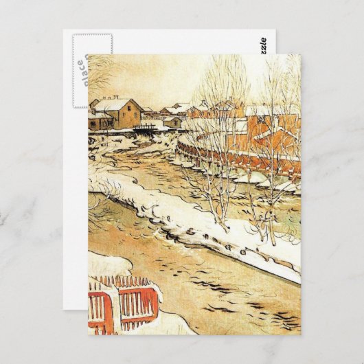 Kanaal in de sneeuw briefkaart (Voorkant / Achterkant)