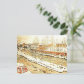 Kanaal in de sneeuw briefkaart (Staand voorkant)