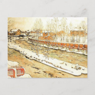 Kanaal in de sneeuw briefkaart