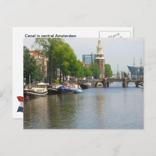Kanaal in het centrum van Amsterdam Briefkaart (Voorkant / Achterkant)