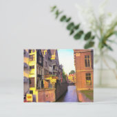 Kanaal in het oude Amsterdam Briefkaart (Staand voorkant)