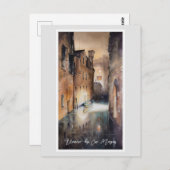 Kanaal in Venetië, Poster van Italië Briefkaart (Voorkant / Achterkant)