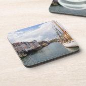 Kanaal met Boats | Kopenhagen Bier Onderzetter (Linkerzijde)