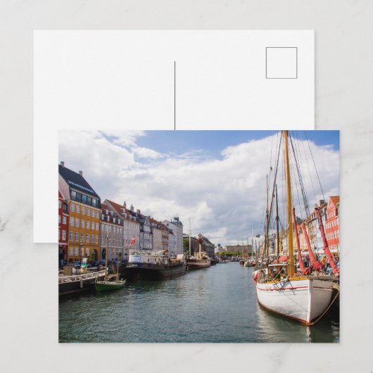 Kanaal met Boats | Kopenhagen Briefkaart (Voorkant / Achterkant)