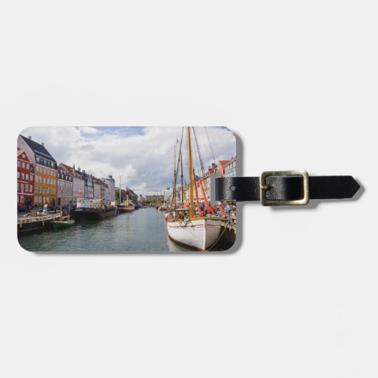 Kanaal met boten | Kopenhagen Bagagelabel (Voorkant horizontaal)