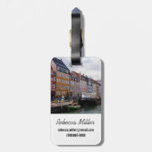 Kanaal met boten | Kopenhagen Bagagelabel (Achterkant verticaal)