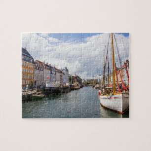 Kanaal met boten   Kopenhagen Legpuzzel