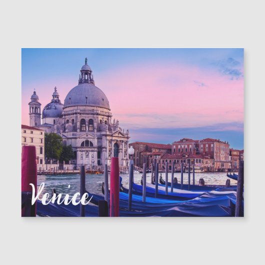 Kanaal met gondels en kerk in Venetië (Voorkant)