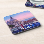 Kanaal met gondels en kerk in Venetië Bier Onderzetter (Linkerzijde)