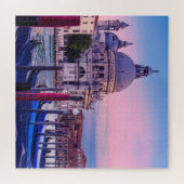 Kanaal met gondels en kerk in Venetië Legpuzzel (Horizontaal)