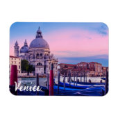 Kanaal met gondels en kerk in Venetië Magneet (Horizontaal)
