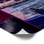 Kanaal met gondels en kerk in Venetië Perfect Poster (Hoek)