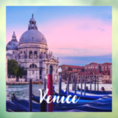 Kanaal met gondels en kerk in Venetië Raamsticker (Vel 3)