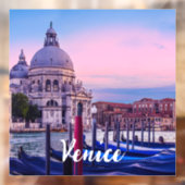 Kanaal met gondels en kerk in Venetië Raamsticker (Vel 2)