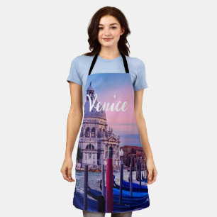 Kanaal met gondels en kerk in Venetië Schort