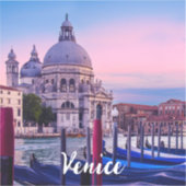 Kanaal met gondels en kerk in Venetië Sticker (Voorkant)