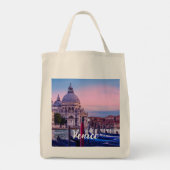 Kanaal met gondels en kerk in Venetië Tote Bag (Achterkant)