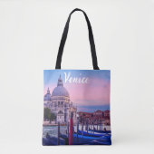 Kanaal met gondels en kerk in Venetië Tote Bag (Voorkant)