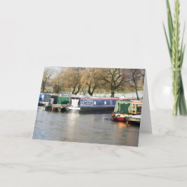 Kanaal met Narrow Boats Frozen Bedankkaart