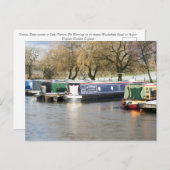 Kanaal met Narrow Boats Frozen Briefkaart (Voorkant / Achterkant)