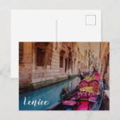 Kanaal met traditionele gondola in Venetië, Italië Briefkaart (Voorkant / Achterkant)