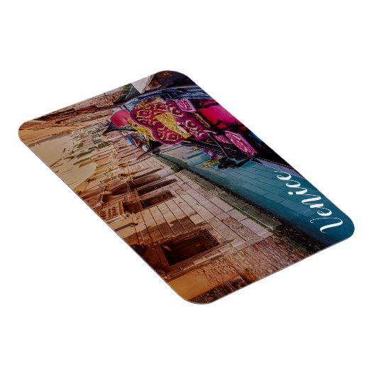 Kanaal met traditionele gondola in Venetië, Italië Magneet (Rechterzijde)