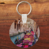 Kanaal met traditionele gondola in Venetië, Italië Sleutelhanger (Voorkant)