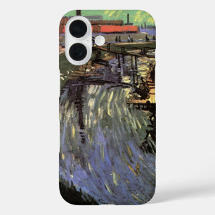 Kanaal met vrouwen die wassen door Vincent van Gog iPhone 16 Hoesje