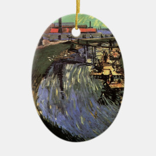 Kanaal met vrouwen die wassen door Vincent van Gog Keramisch Ornament